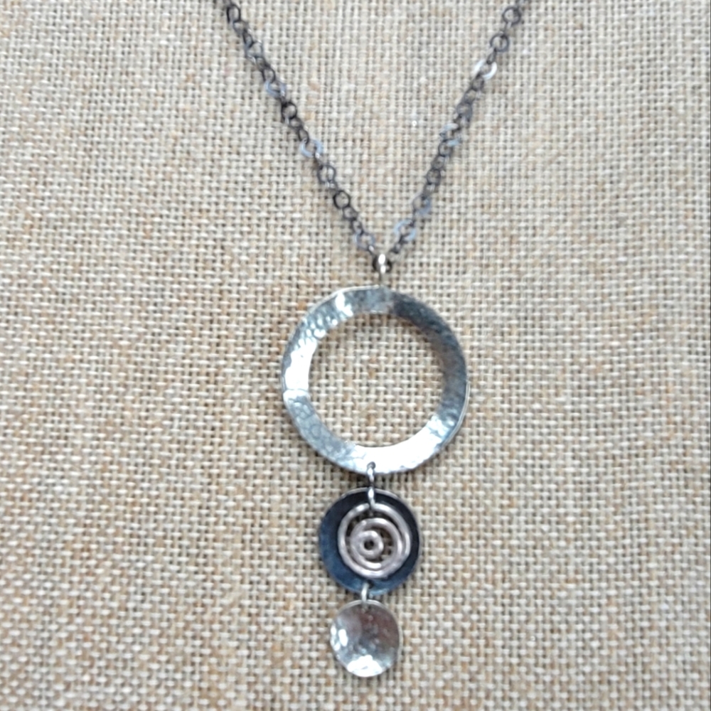 Silpada | Three Disk Swirl Hammered Pendant Neckl… - image 1